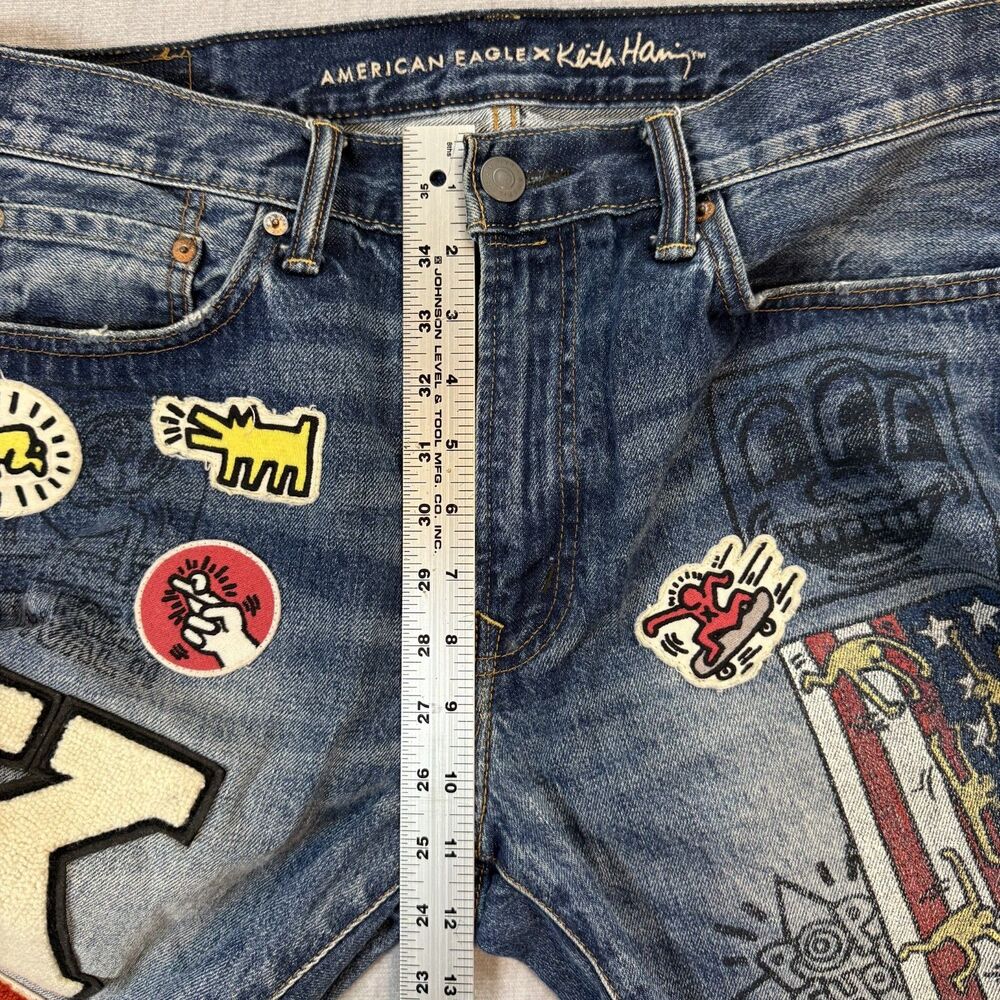 American Eagle Keith Haring Patchwork Distressed … - image 16
